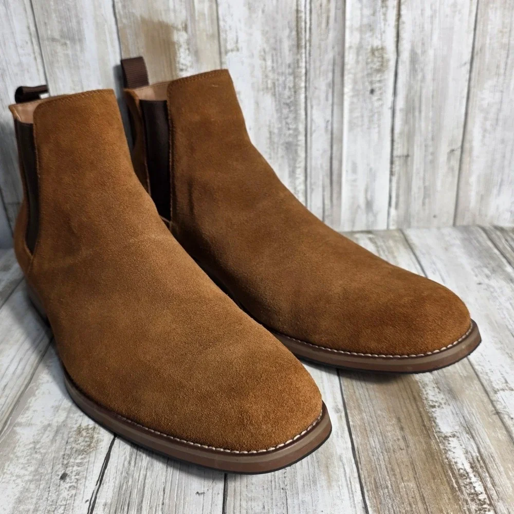 Sonoma Suede Chelsea Style Boots Mens 13 Brown Casual Pull On Ankle Boots